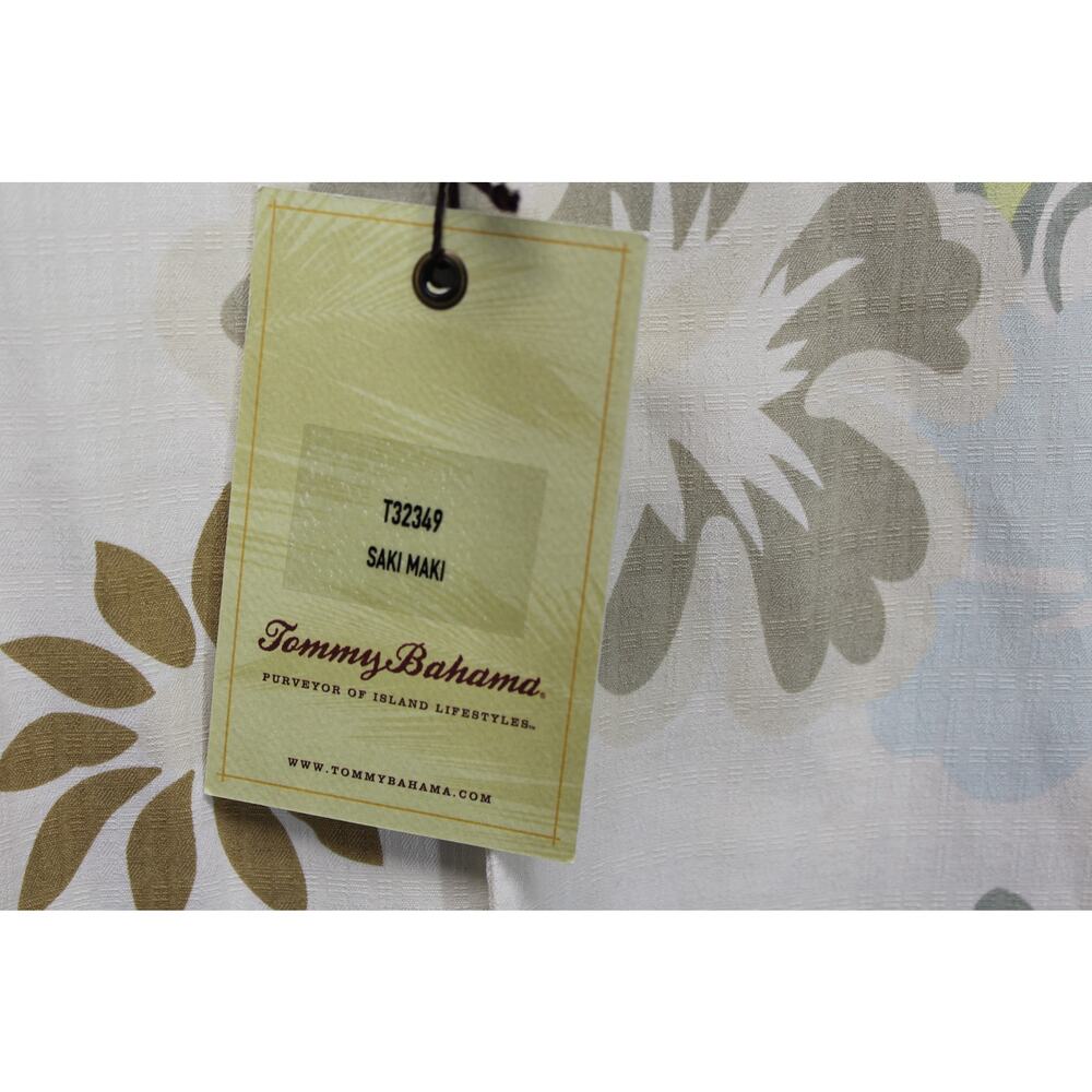 Tommy Bahama Floral Neutral Silk Button Down Short Sleeve Shirt Size XXL NEW - Picture 4 of 5